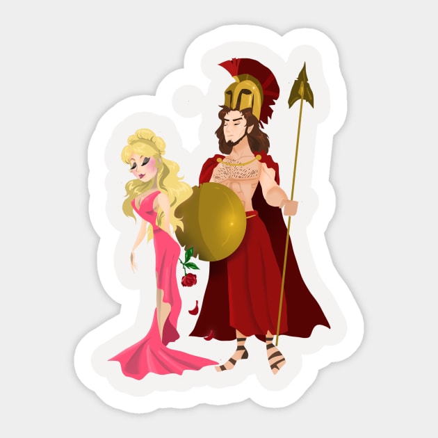 Aphrodite and Ares Sticker by JonasEmanuel